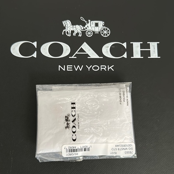 Coach Signature Moonstar Stud Earrings Rose Gold Pair Post Hangtag Crystal - Picture 2 of 5